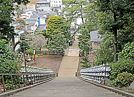 真鶴貴船神社石段を見下ろす