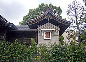 溝口神社本殿左側面