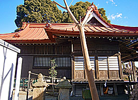 西富岡八幡神社幣殿・拝殿右側面
