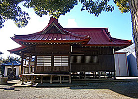 西富岡八幡神社社殿全景左側面
