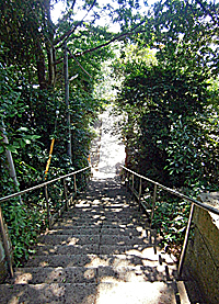 津久井浅間神社石段を見下ろす