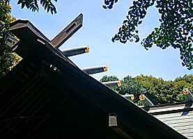 和田神明白旗神社拝殿千木・鰹木