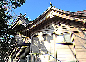 新宿日枝神社社殿右側面