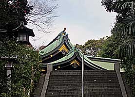 検見川神社拝殿破風遠景