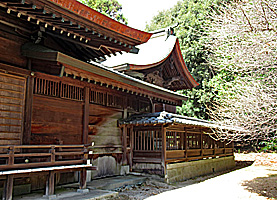 筑紫神社本殿左より