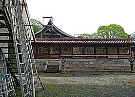 柳川三柱神社本殿遠景右側面