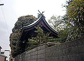 野里日吉神社本殿遠景右側面