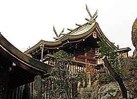 高岳神社本殿左より