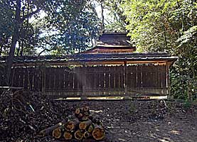 大和国小泉神社本殿遠景左側面