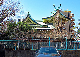 四ツ木白髭神社社殿全景左側面