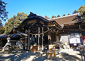 武田神社拝殿左より